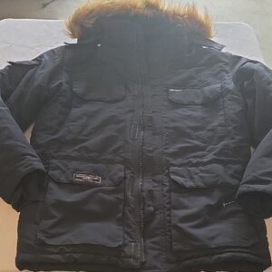 Black Ski & Snow Jacket with Faux Fur Trim